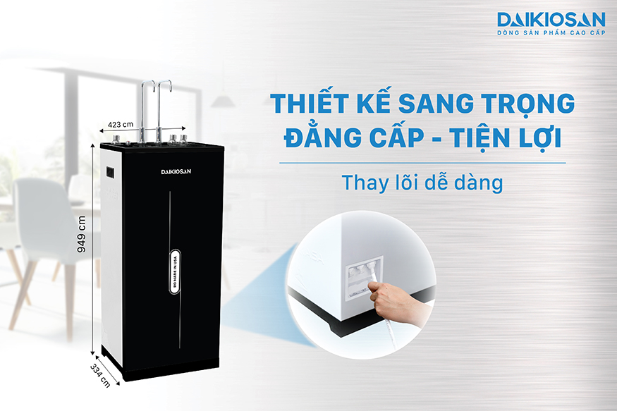 Máy lọc nước nóng nguội lạnh Daikiosan sang trọng, tiện ích